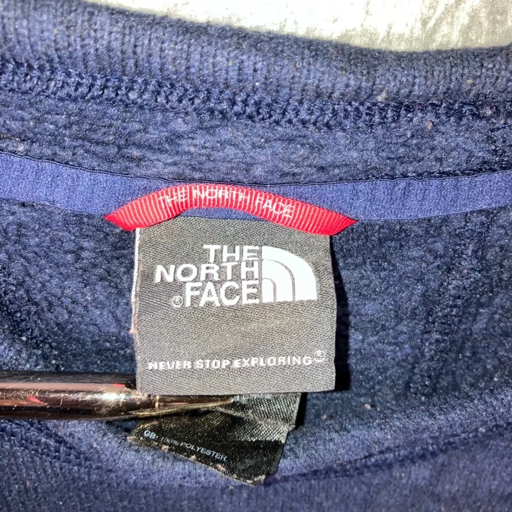The North Face Sweatshirt Men XL Navy Blue Fleece Lined Logo Hiking Outdoor‎
